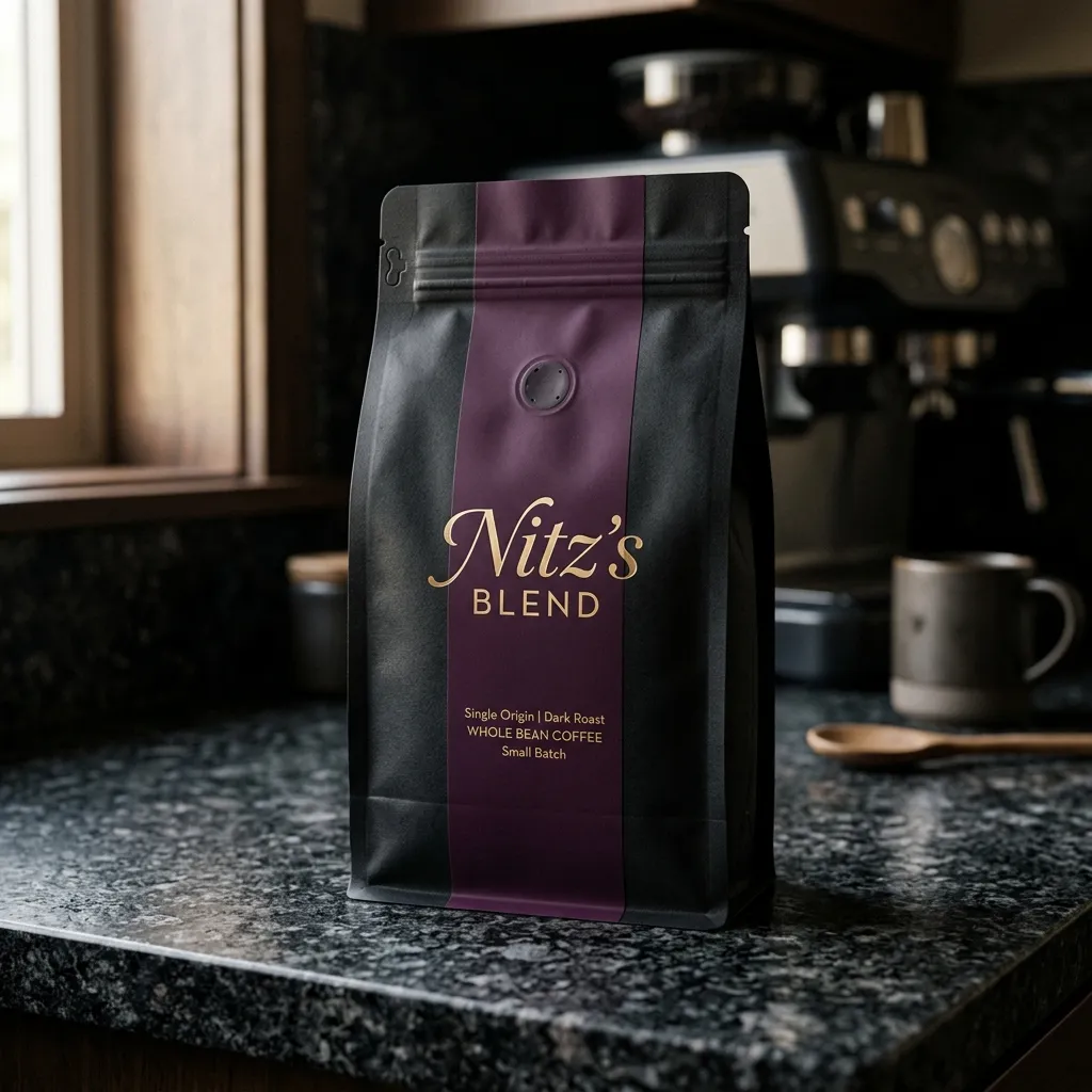 Minimalist packaging coffee bag logo mockup